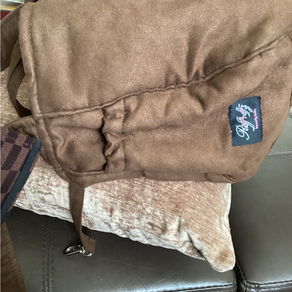 Brown Quilted Dog Snuggle Sack Ruff Ruff Couture - Picture 6 of 7